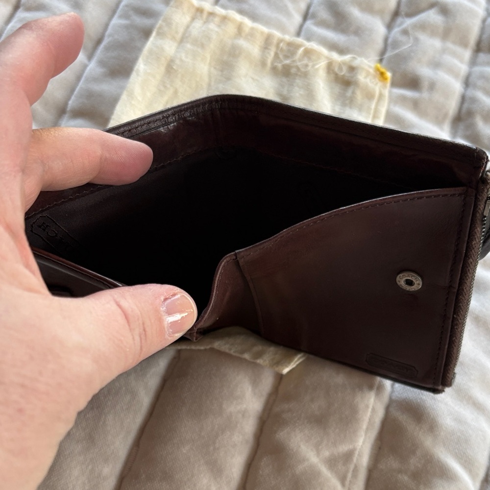 Coach Dark Brown Leather Wallet - Picture 3 of 7